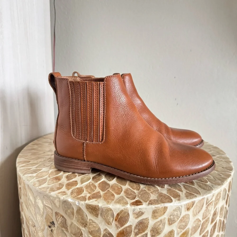Madewell Tan Ainsley Chelsea Leather Ankle Boots size 6M - Picture 4 of 12